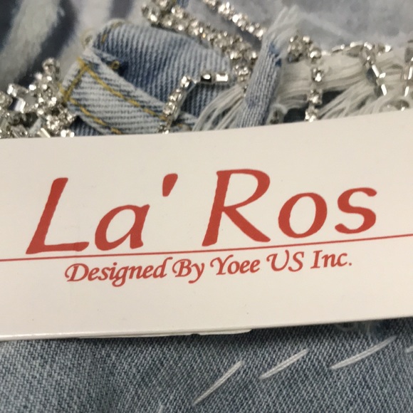 BNWT🌟La Ros Bling denim shorts 🎉small 🔥 NWT - Picture 4 of 8